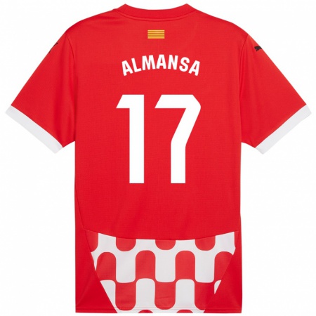 Kandiny Kinder Alex Almansa #17 Rot Weiß Heimtrikot Trikot 2024/25 T-Shirt