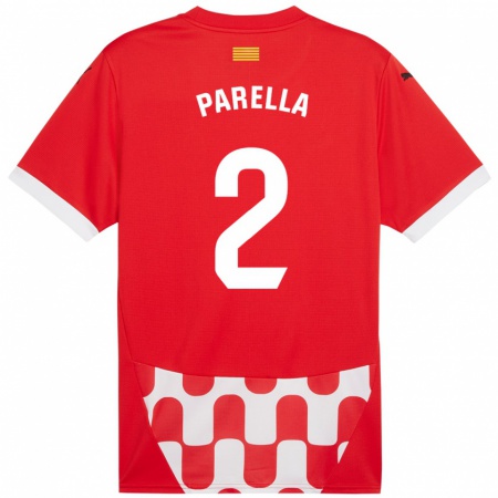 Kandiny Kinder Virginia Parella #2 Rot Weiß Heimtrikot Trikot 2024/25 T-Shirt