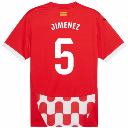 Kandiny Kinder Ángela Jiménez #5 Rot Weiß Heimtrikot Trikot 2024/25 T-Shirt