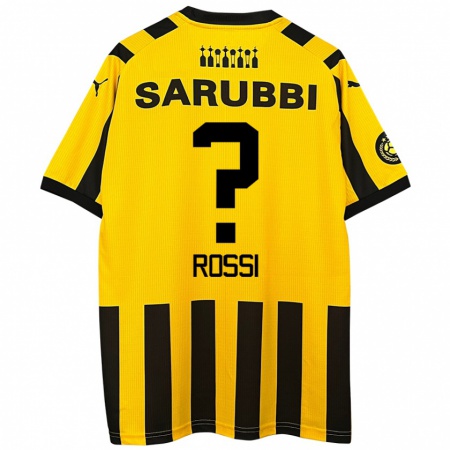 Kandiny Kinder Nicolás Rossi #0 Gelb Schwarz Heimtrikot Trikot 2024/25 T-Shirt