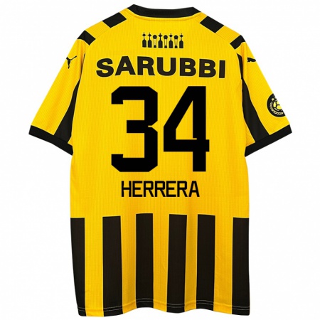 Kandiny Kinder Nahuel Herrera #34 Gelb Schwarz Heimtrikot Trikot 2024/25 T-Shirt