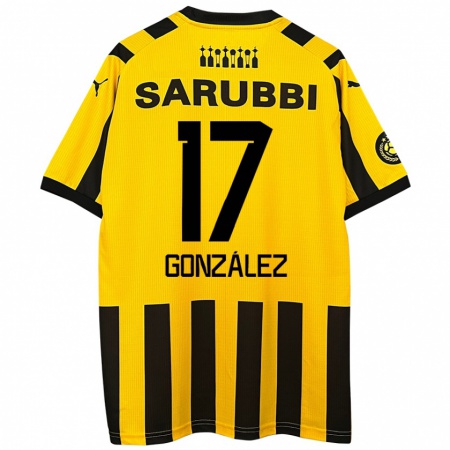 Kandiny Kinder Luciano González #17 Gelb Schwarz Heimtrikot Trikot 2024/25 T-Shirt