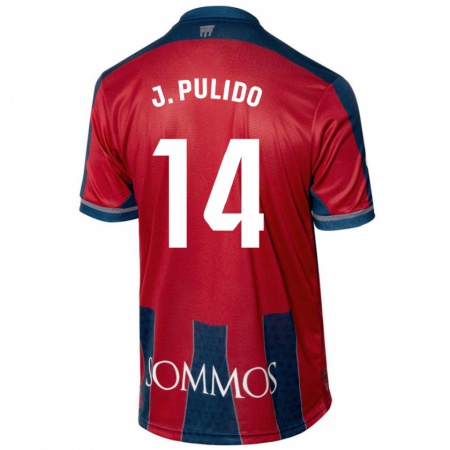 Kandiny Kinder Jorge Pulido #14 Rot Blau Heimtrikot Trikot 2024/25 T-Shirt