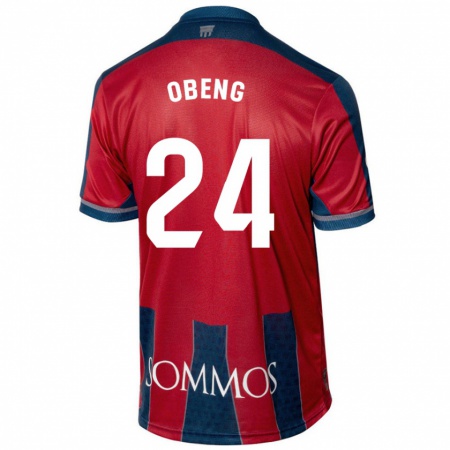 Kandiny Kinder Samuel Obeng #24 Rot Blau Heimtrikot Trikot 2024/25 T-Shirt