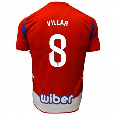 Kandiny Kinder Gonzalo Villar #8 Rot Weiß Blau Heimtrikot Trikot 2024/25 T-Shirt