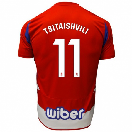 Kandiny Kinder Georgiy Tsitaishvili #11 Rot Weiß Blau Heimtrikot Trikot 2024/25 T-Shirt