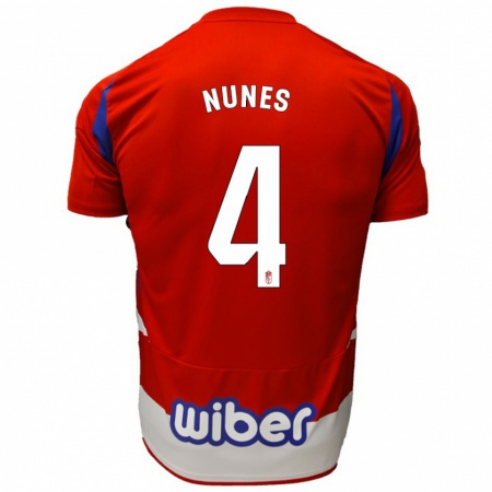 Kandiny Kinder David Nunes #4 Rot Weiß Blau Heimtrikot Trikot 2024/25 T-Shirt