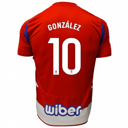 Kandiny Kinder Mario González #10 Rot Weiß Blau Heimtrikot Trikot 2024/25 T-Shirt