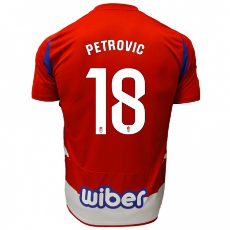 Kandiny Kinder Njegos Petrovic #18 Rot Weiß Blau Heimtrikot Trikot 2024/25 T-Shirt