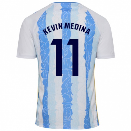 Kandiny Kinder Kevin Medina #11 Weiß Blau Heimtrikot Trikot 2024/25 T-Shirt