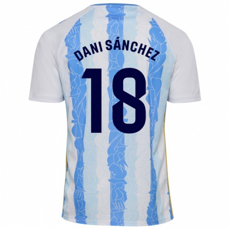 Kandiny Kinder Dani Sánchez #18 Weiß Blau Heimtrikot Trikot 2024/25 T-Shirt