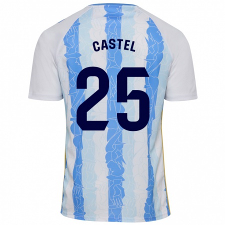 Kandiny Kinder Sergio Castel #25 Weiß Blau Heimtrikot Trikot 2024/25 T-Shirt