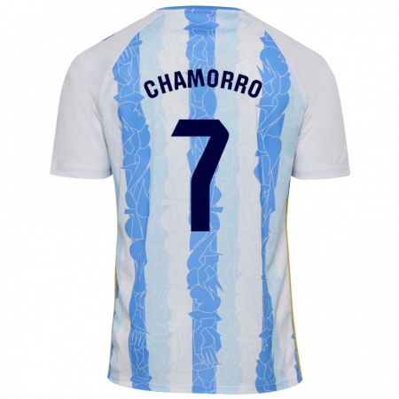 Kandiny Kinder Alexis Chamorro #7 Weiß Blau Heimtrikot Trikot 2024/25 T-Shirt