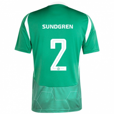 Kandiny Kinder Daniel Sundgren #2 Grün Weiß Heimtrikot Trikot 2024/25 T-Shirt