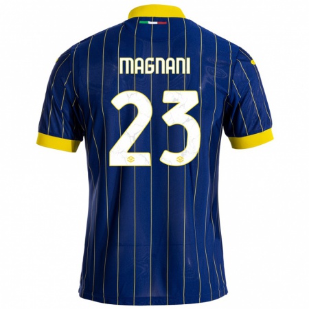 Kandiny Kinder Giangiacomo Magnani #23 Blau Gelb Heimtrikot Trikot 2024/25 T-Shirt