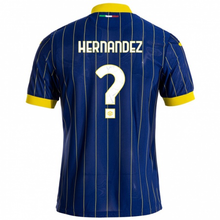 Kandiny Kinder Joaquin Hernandez #0 Blau Gelb Heimtrikot Trikot 2024/25 T-Shirt