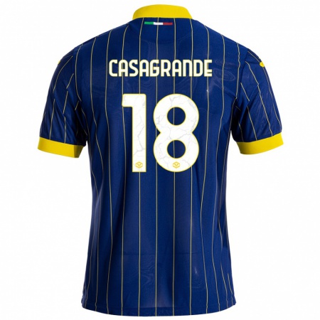 Kandiny Kinder Davide Casagrande #18 Blau Gelb Heimtrikot Trikot 2024/25 T-Shirt