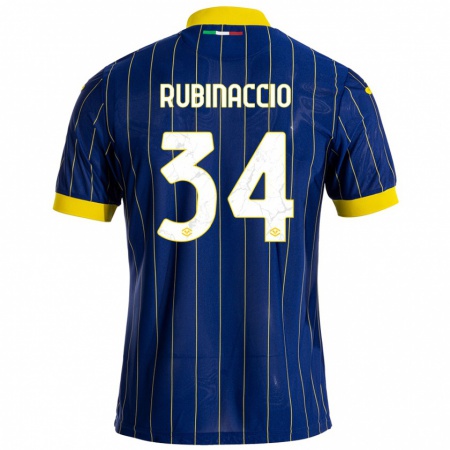 Kandiny Kinder Nikol Rubinaccio #34 Blau Gelb Heimtrikot Trikot 2024/25 T-Shirt