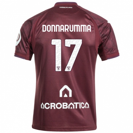 Kandiny Kinder Antonio Donnarumma #17 Kastanienbraun Weiß Heimtrikot Trikot 2024/25 T-Shirt