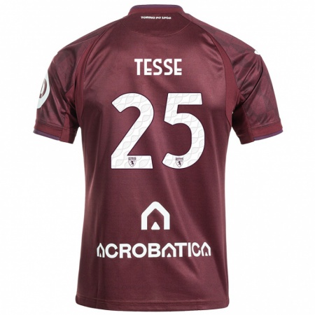 Kandiny Kinder Manuela Tesse #25 Kastanienbraun Weiß Heimtrikot Trikot 2024/25 T-Shirt