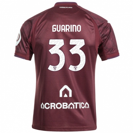 Kandiny Kinder Rita Guarino #33 Kastanienbraun Weiß Heimtrikot Trikot 2024/25 T-Shirt