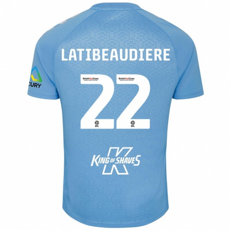 Kandiny Kinder Joel Latibeaudiere #22 Blau Weiß Heimtrikot Trikot 2024/25 T-Shirt