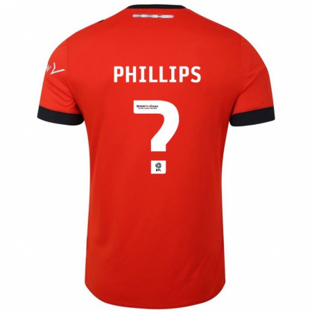 Kandiny Kinder Josh Phillips #0 Orange Schwarz Heimtrikot Trikot 2024/25 T-Shirt