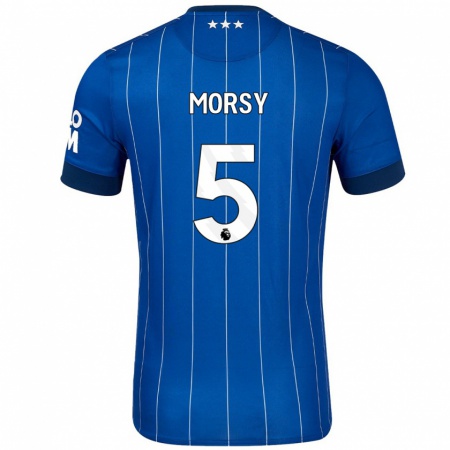 Kandiny Kinder Sam Morsy #5 Marineblau Heimtrikot Trikot 2024/25 T-Shirt