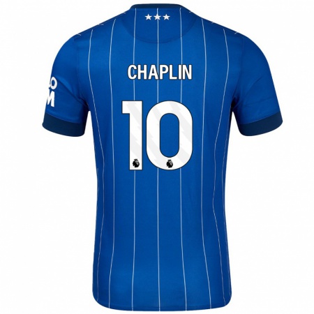 Kandiny Kinder Conor Chaplin #10 Marineblau Heimtrikot Trikot 2024/25 T-Shirt