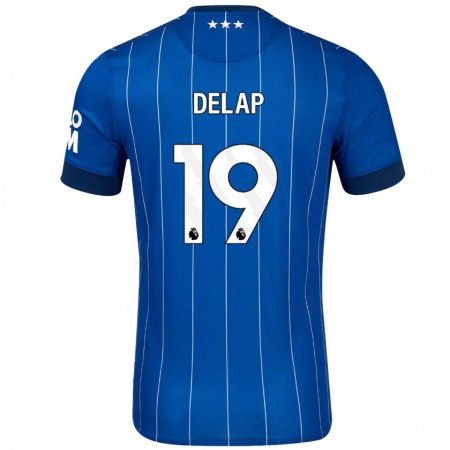 Kandiny Kinder Liam Delap #19 Marineblau Heimtrikot Trikot 2024/25 T-Shirt