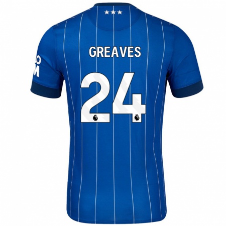 Kandiny Kinder Jacob Greaves #24 Marineblau Heimtrikot Trikot 2024/25 T-Shirt