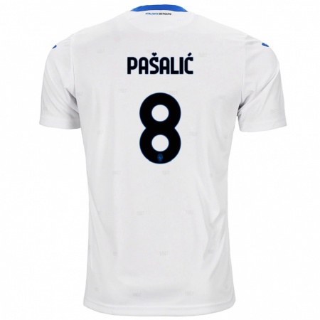 Kandiny Kinder Mario Pasalic #8 Weiß Auswärtstrikot Trikot 2024/25 T-Shirt