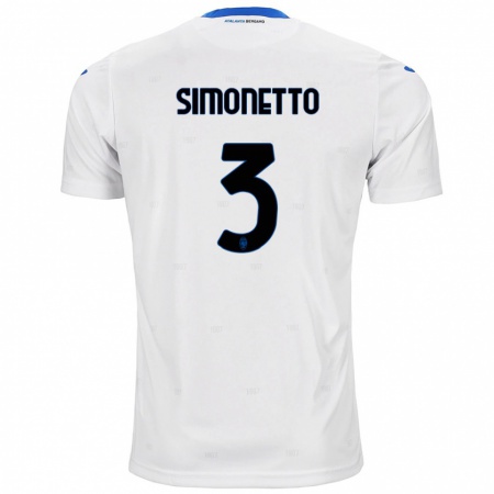 Kandiny Kinder Federico Simonetto #3 Weiß Auswärtstrikot Trikot 2024/25 T-Shirt