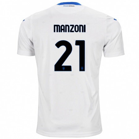 Kandiny Kinder Alberto Manzoni #21 Weiß Auswärtstrikot Trikot 2024/25 T-Shirt