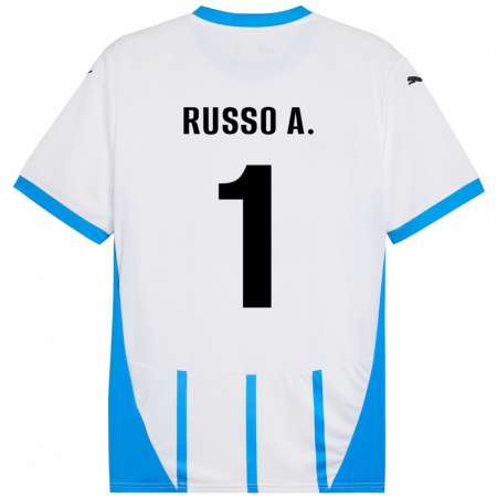 Kandiny Kinder Alessandro Russo #1 Weiß Blau Auswärtstrikot Trikot 2024/25 T-Shirt