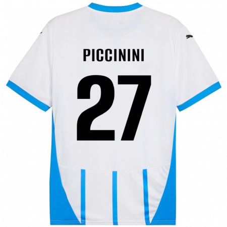 Kandiny Kinder Stefano Piccinini #27 Weiß Blau Auswärtstrikot Trikot 2024/25 T-Shirt