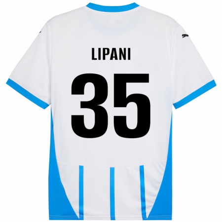 Kandiny Kinder Luca Lipani #35 Weiß Blau Auswärtstrikot Trikot 2024/25 T-Shirt