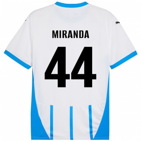 Kandiny Kinder Kevin Miranda #44 Weiß Blau Auswärtstrikot Trikot 2024/25 T-Shirt