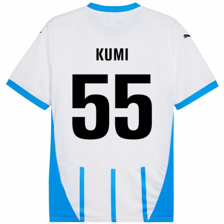 Kandiny Kinder Justin Kumi #55 Weiß Blau Auswärtstrikot Trikot 2024/25 T-Shirt