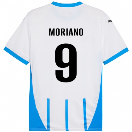 Kandiny Kinder Andrea Moriano #9 Weiß Blau Auswärtstrikot Trikot 2024/25 T-Shirt