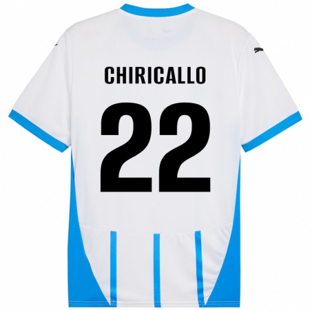 Kandiny Kinder Giovanni Chiricallo #22 Weiß Blau Auswärtstrikot Trikot 2024/25 T-Shirt