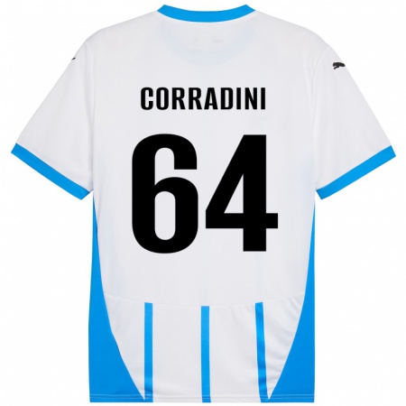 Kandiny Kinder Francesco Corradini #64 Weiß Blau Auswärtstrikot Trikot 2024/25 T-Shirt