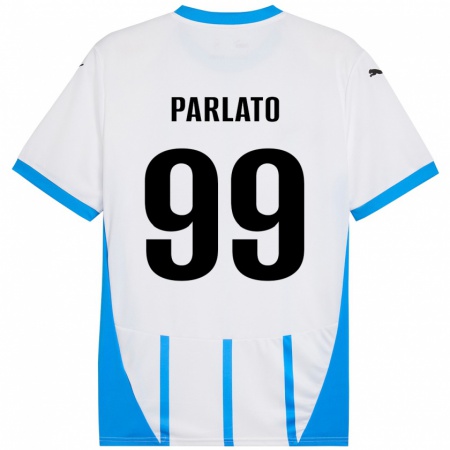 Kandiny Kinder Claudio Parlato #99 Weiß Blau Auswärtstrikot Trikot 2024/25 T-Shirt