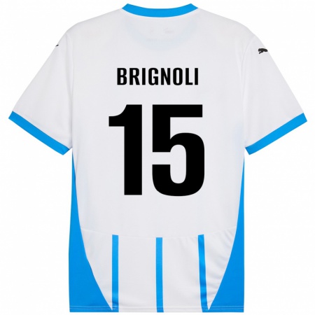 Kandiny Kinder Benedetta Brignoli #15 Weiß Blau Auswärtstrikot Trikot 2024/25 T-Shirt