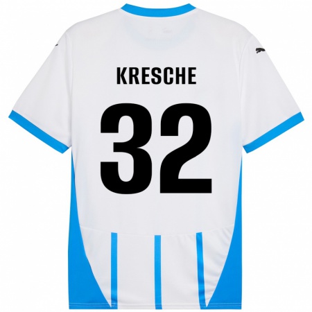 Kandiny Kinder Isabella Kresche #32 Weiß Blau Auswärtstrikot Trikot 2024/25 T-Shirt