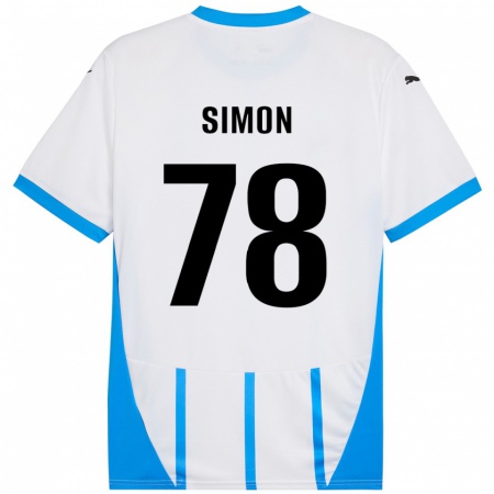 Kandiny Kinder Bénédicte Simon #78 Weiß Blau Auswärtstrikot Trikot 2024/25 T-Shirt