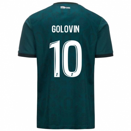 Kandiny Kinder Aleksandr Golovin #10 Dunkelgrün Auswärtstrikot Trikot 2024/25 T-Shirt