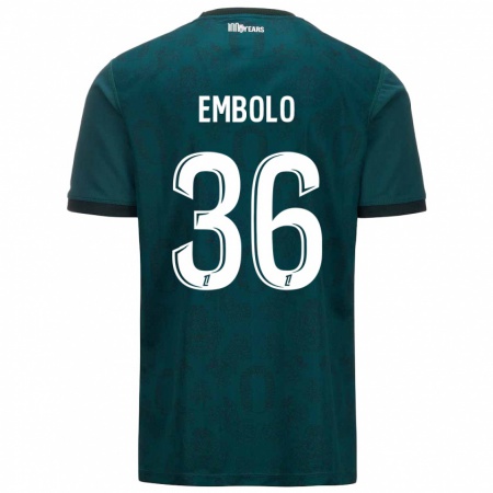 Kandiny Kinder Breel Embolo #36 Dunkelgrün Auswärtstrikot Trikot 2024/25 T-Shirt