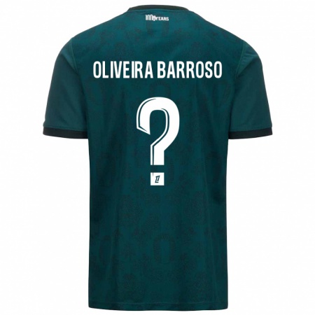 Kandiny Kinder Mickael Oliveira Barroso #0 Dunkelgrün Auswärtstrikot Trikot 2024/25 T-Shirt