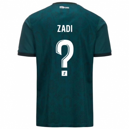 Kandiny Kinder Alain Zadi #0 Dunkelgrün Auswärtstrikot Trikot 2024/25 T-Shirt